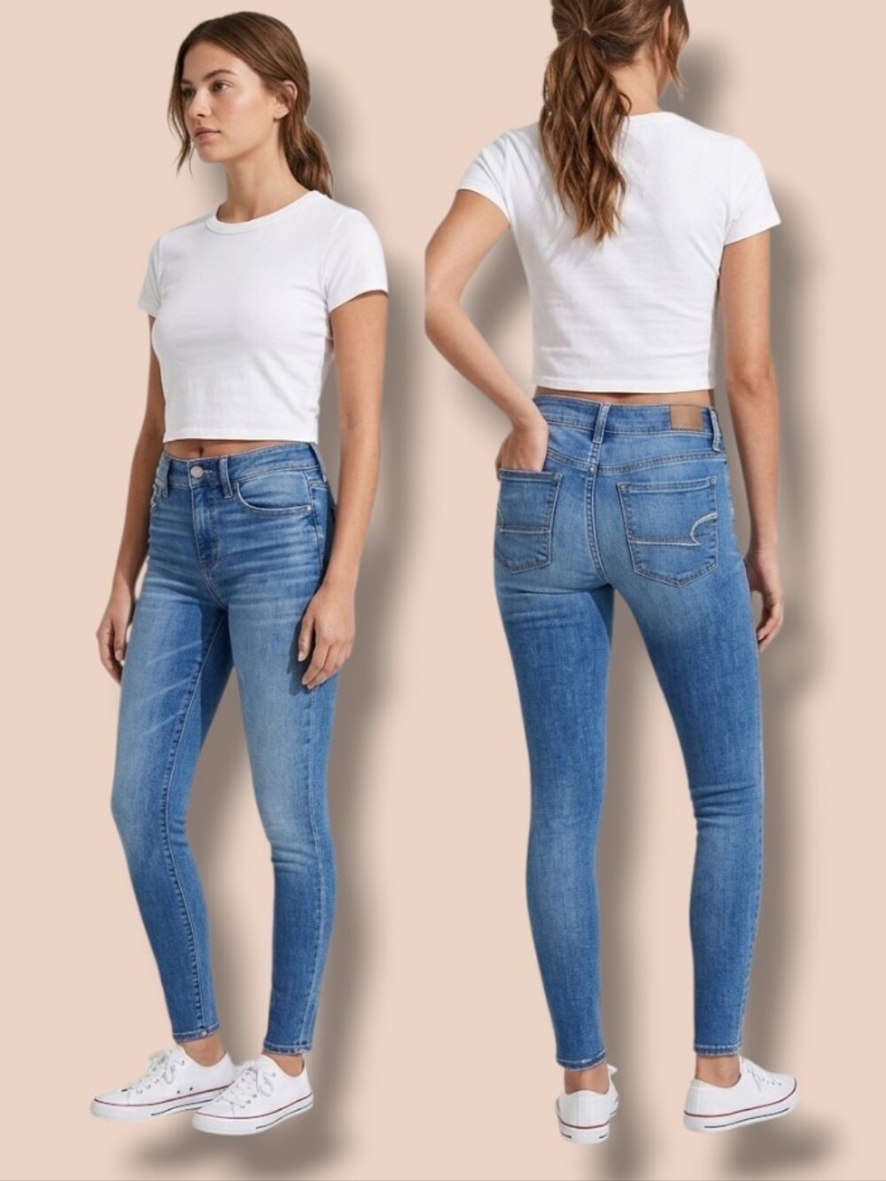 American Eagle Outfitters Ne(x)y Level Super High Waist Blue Jegging Jeans